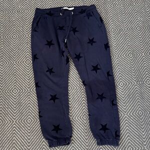 Zoe Karssen Navy Star Print Joggers Sz m